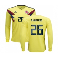 Colombia #26 A.Hurtado Home Long Sleeves Soccer Country Jersey