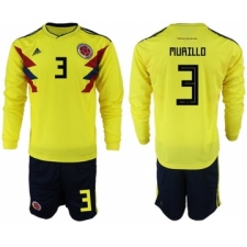Colombia #3 Murillo Home Long Sleeves Soccer Country Jersey