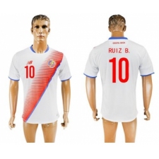 Costa Rica #10 Ruiz B. Away Soccer Country Jersey