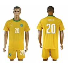 Cote d'lvoire #20 Serey Home Soccer Country Jersey