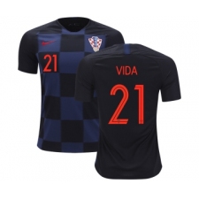 Croatia #21 Vida Away Soccer Country Jersey
