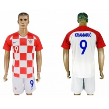 Croatia #9 Kramaric Home Soccer Country Jersey