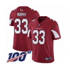 Men's Arizona Cardinals #33 Byron Murphy Red Team Color Vapor Untouchable Limited Player 100th Season Football Jersey