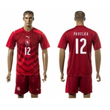 Czech #12 Pavelka Red Home Soccer Country Jersey