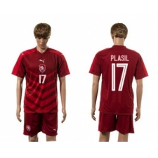 Czech #17 Plasil Red Home Soccer Country Jersey
