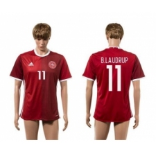 Danmark #11 B.Laudrup Red Home Soccer Country Jersey