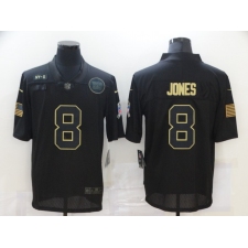 Men's New York Giants #8 Daniel Jones Black Nike 2020 Salute To Service Limited Jersey