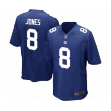 Men's New York Giants #8 Daniel Jones Game Royal Blue Team Color Football Jersey