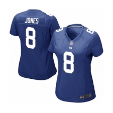 Women's New York Giants #8 Daniel Jones Game Royal Blue Team Color Football Jersey