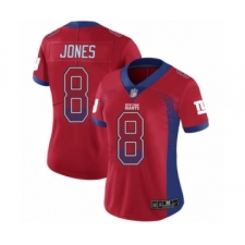 Women's New York Giants #8 Daniel Jones Limited Red Rush Drift Fashion Football Jersey