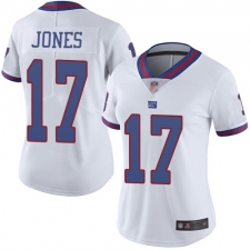 Women's Nike New York Giants #17 Daniel Jones White Stitched NFL Limited Rush Jersey
