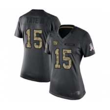 Women's New York Giants #15 Golden Tate III Limited Black 2016 Salute to Service Football Jersey