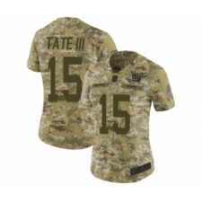 Women's New York Giants #15 Golden Tate III Limited Camo 2018 Salute to Service Football Jersey