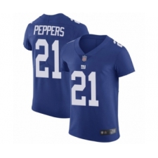 Men's New York Giants #21 Jabrill Peppers Royal Blue Team Color Vapor Untouchable Elite Player Football Jersey