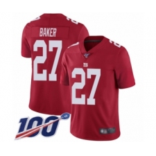 Men's New York Giants #27 Deandre Baker Red Limited Red Inverted Legend 100th Season Football Jersey