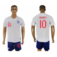 England #10 Rooney Home Soccer Country Jersey
