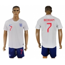 England #7 Beckham Home Soccer Country Jersey