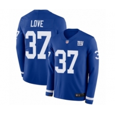 Youth New York Giants #37 Julian Love Limited Royal Blue Therma Long Sleeve Football Jersey