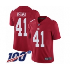Men's New York Giants #41 Antoine Bethea Red Limited Red Inverted Legend 100th Season Football Jersey