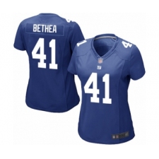Women's New York Giants #41 Antoine Bethea Game Royal Blue Team Color Football Jersey