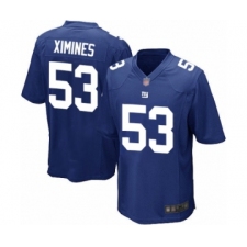 Men's New York Giants #53 Oshane Ximines Game Royal Blue Team Color Football Jersey