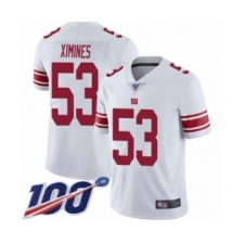 Men's New York Giants #53 Oshane Ximines White Vapor Untouchable Limited Player 100th Season Football Jersey