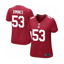 Women's New York Giants #53 Oshane Ximines Game Red Alternate Football Jersey