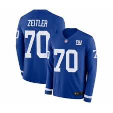 Men's New York Giants #70 Kevin Zeitler Limited Royal Blue Therma Long Sleeve Football Jersey