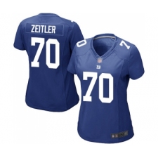 Women's New York Giants #70 Kevin Zeitler Game Royal Blue Team Color Football Jersey