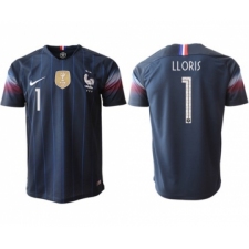 France #1 Lloris Home Thai Version Soccer Country Jersey