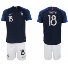 France #18 Thauvin Home Soccer Country Jersey
