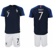 France #7 Ribery Home Soccer Country Jersey