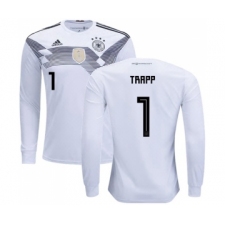 Germany #1 Trapp White Home Long Sleeves Soccer Country Jersey
