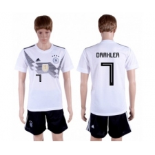 Germany #7 Draxler White Home Soccer Country Jersey
