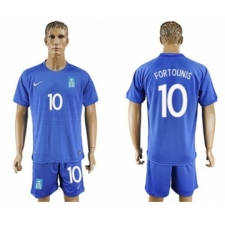 Greece #10 Fortounis Away Soccer Country Jersey