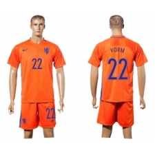 Holland #22 Vorm Home Soccer Country Jersey