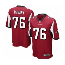 Men's Atlanta Falcons #76 Kaleb McGary Game Red Team Color Football Jersey