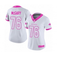 Women's Atlanta Falcons #76 Kaleb McGary Limited White Pink Rush Fashion Football Jersey