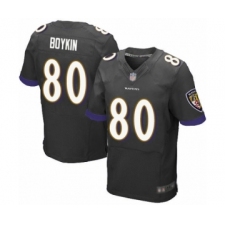 Men's Baltimore Ravens #80 Miles Boykin Elite Black Alternate Football Jersey