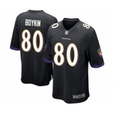 Men's Baltimore Ravens #80 Miles Boykin Game Black Alternate Football Jersey