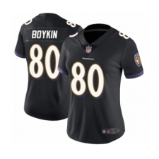 Women's Baltimore Ravens #80 Miles Boykin Black Alternate Vapor Untouchable Limited Player Football Jersey