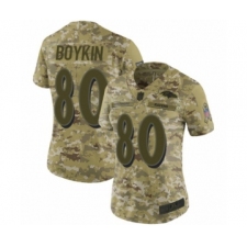Women's Baltimore Ravens #80 Miles Boykin Limited Camo 2018 Salute to Service Football Jersey