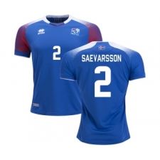 Iceland #2 SAEVARSSON Home Soccer Country Jersey