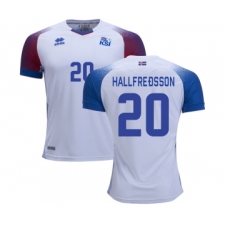 Iceland #20 HALLFREDSSON Away Soccer Country Jersey