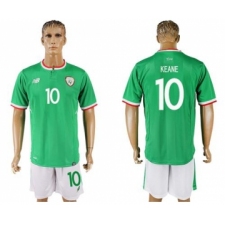 Ireland #10 Keane Green Soccer Country Jersey