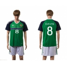 Northern Ireland #8 Davis Green Home Soccer Country Jersey