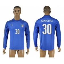 Italy #30 Ranocchia Blue Home Long Sleeves Soccer Country Jersey