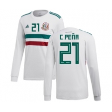 Mexico #21 C.Pena Away Long Sleeves Soccer Country Jersey