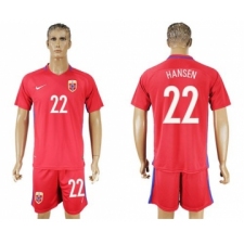 Norway #22 Hansen Home Soccer Country Jersey