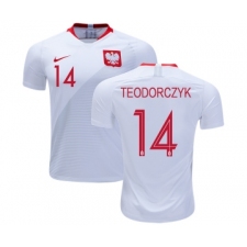 Poland #14 Teodorczyk Home Soccer Country Jersey